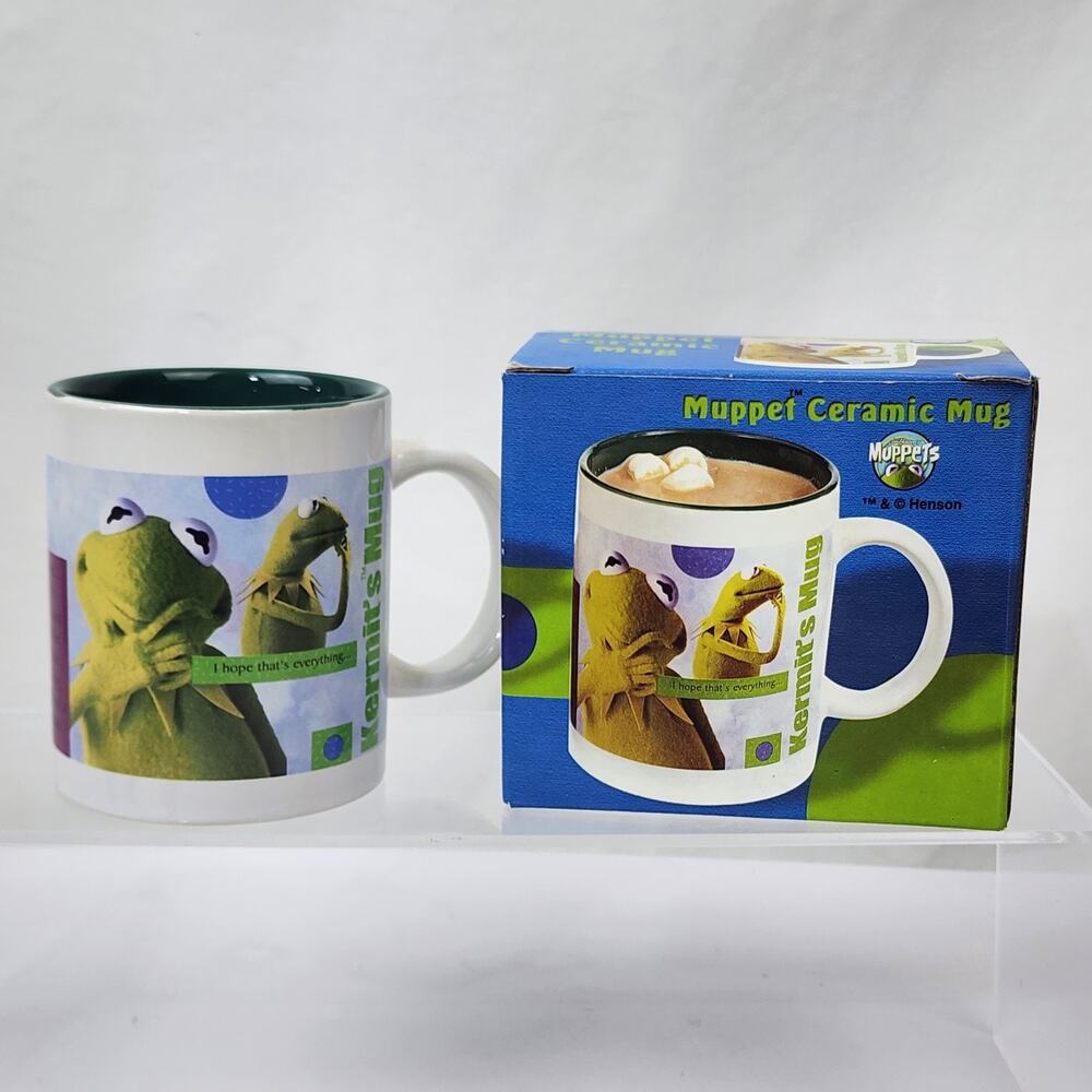 Kermit the Frog Coffee 12oz Mug Cup by Giftco Jim Henson Muppets 1996 Ceramic